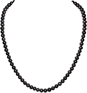 Orien Jewelry 6-8mm Black Freshwater Cultured Pearl Necklaces for Women 16-48 Inch AA Quality