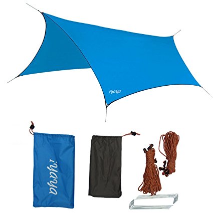 IYAYA Waterproof Lightweight Rain Fly 118x118in Rain Fly Tent Tarp for Camping