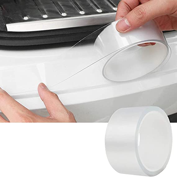 Adhesive Tape Anti-Collision Transparent Seal Strip Edge Entry Sill Guard Scuff Plate Protectors Invisible Universal Anti-Scratch Waterproof Tape for Car Door Edge Bumper Corner Eyebrow Mirror(1.9in)