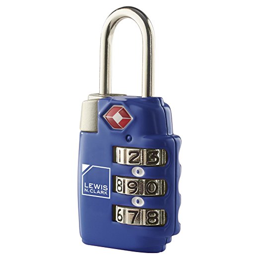 Lewis N. Clark TSA-Approved 3-Dial Combination Luggage Shackle Lock