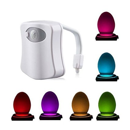 Toilet Bowl Light, Smart Motion Activated Night LED Light with 8 Color Changing