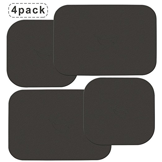 Pop-Tech Metal Plates Kit For Magnetic Universal Phone Mount with 3M Adhesive (Compatible with Magnetic Mounts) -4 Pack 2 Rectangle and 2 Square