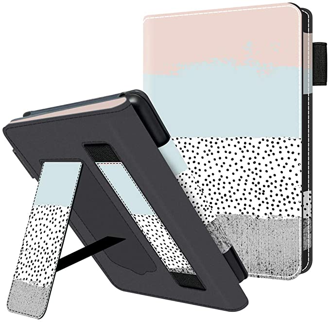 Huasiru Handheld Case for All Kindle Paperwhite Generations - PU Leather Protective Cover with Hand Strap, Colors