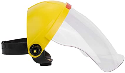DEDC 1 Pcs Clear Safety Protective Shield Visor with Helmet, Easily Adjustable and Perfect for Welding and Grinding, Yellow