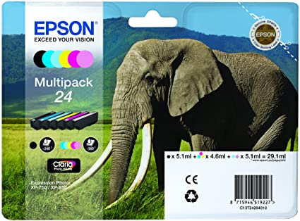 Epson 24 Series Elephant Claria Photo HD Multipack Ink Cartridge