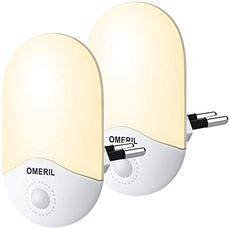 Omeril Night Light, 0.27 W, Warm White ,2 Pack of Capteur