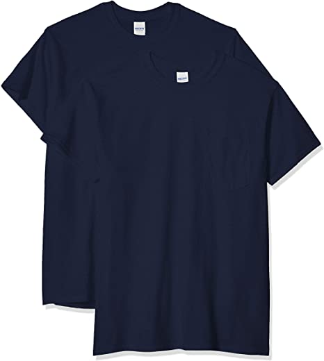 Gildan Men's Ultra Cotton Adult T-Shirt with Pocket, 2-Pack