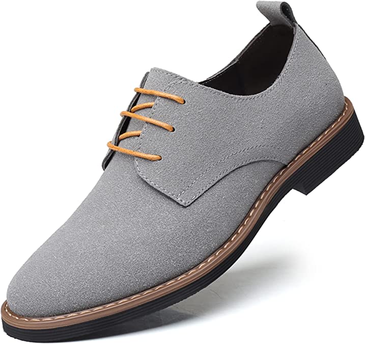 Men's Suede Leather Oxford Shoes Classic Lace Up Business Casual Shoes