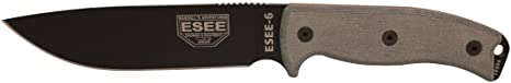 ESEE Knives 6P Fixed Blade Knife w/Molded Polymer Sheath