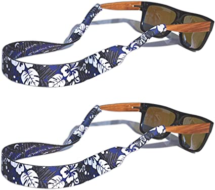 TORTUGA STRAPS FLOATZ Relaxed Fit Adjustable Glasses Strap | 2 Pk Neoprene Floating Sunglass Straps & Retainer