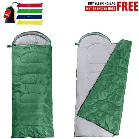 Swift-n-Snug Sleeping Bag - Big and Tall Cold Weather 100% Polyester Bag for Boys, Girls, Men, Women, Kids & Adults - Portable, Lightweight Sack for Camping, Hiking, Travelling, Backpacking - High Quality Zippers