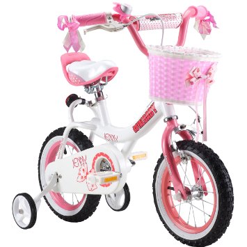 RoyalBaby Jenny Girl's Bike with Training Wheels and Basket. Pink, 12 Inch, 14 Inch, 16 Inch.