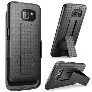 Galaxy S6 Case i-Blason Transformer Slim Hard Shell Holster Case Combo with Kickstand and Locking Belt Swivel Clip for Samsung Galaxy S6 Black