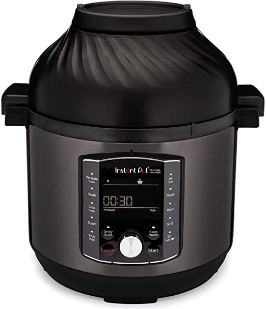 Instant Pot Pro Crisp 11-in-1 Electric Multi Cooker - Pressure Cooker, Air Fryer, Slow Cooker, Steamer, Griller, Dehydrator and Sous Vide Machine -Black Stainless Steel, 1500 W, 7.6L