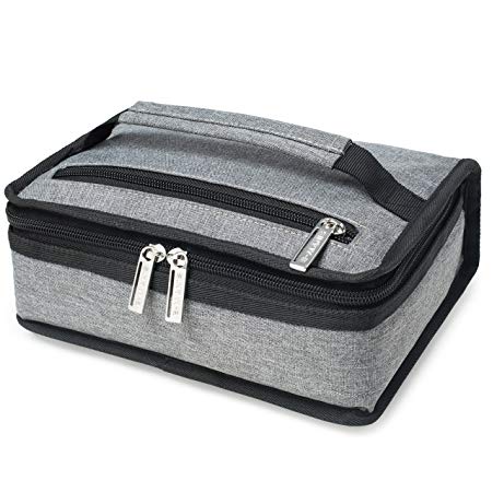 E-MANIS Lunch Food Bag Mini Small Insulated Lunch Box Portable Cooler Bag for Work & School, Grey