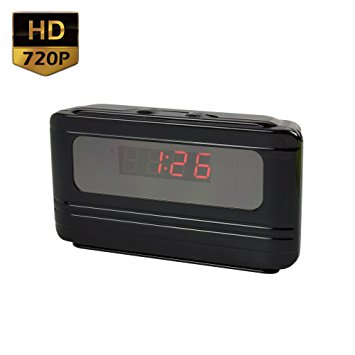 SpygearGadgets 720P HD H.264 Motion Activated Mini Alarm Clock Spy Camera (Nanny Cam) with 1 Year Warranty