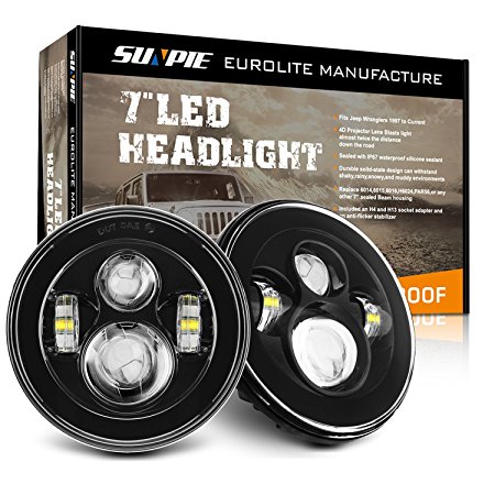 Sunpie Black Daymaker Style LED Projection Headlight Kit for Jeep Applications