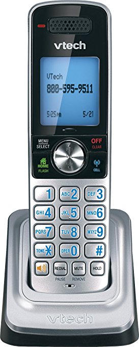 VTech DS6301 DECT 6.0 Cordless Phone Accessory Handset, Black/Silver, 1 Accessory Handset