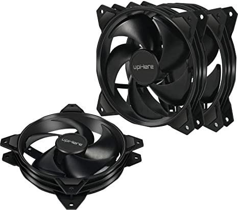 upHere 120mm Case Fan for Computer Cases,CPU Coolers,and Radiators Ultra Quiet High Airflow.3-Pack(PF120BK3-3)
