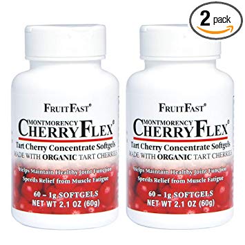 CherryFlex by FruitFast - 100% Red Tart Cherry Concentrate Supplement - Non-GMO and Gluten Free - Promotes Healthy Joint Function (120 Count)