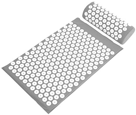 BalanceFrom Acupressure Mat and Pillow Set for Back and Neck Pain Relief and Muscle Relaxation Massage
