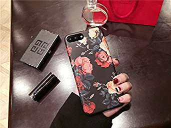 iPhone 7 Plus / iPhone 8 Plus Cute Case for Girls, Flexible Soft Slim Fit Full Protective Shell Phone Case with Summer Style Rose Floral Pattern for Apple iPhone 7 Plus / iPhone 8 Plus 5.5 Inch (Rose)
