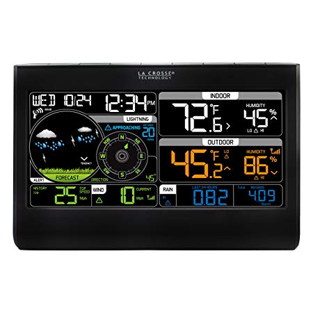 La Crosse Technology 328-2314 Color Professional Weather Station with Lightning Indicator & Combo Wind/Rain Sensor