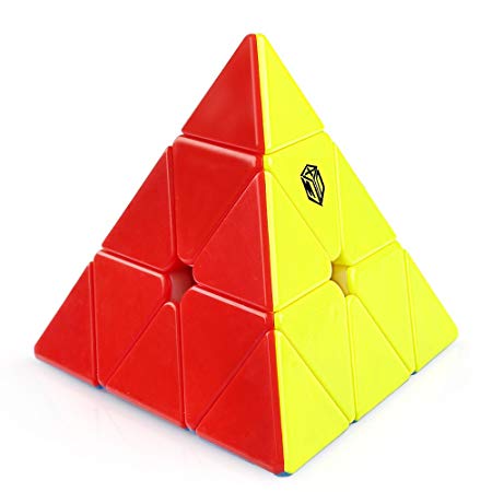 Coogam Qiyi X-Man Bell Magnetic Pyramid Stickerless Speed Cube Pyramid Puzzle Toy