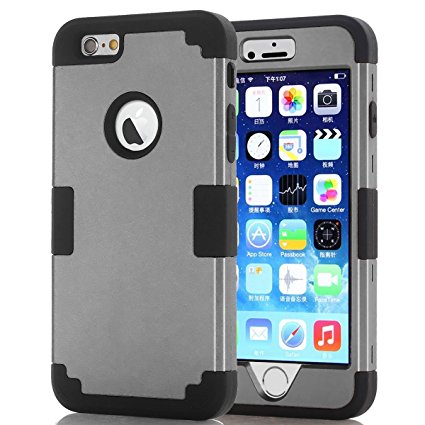 Hocase Sandwich Series Protective Case for Apple iPhone 6/6s - Gunmetal Grey / Black