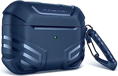 MOBOSI for AirPods Pro 2 Case 2022, Vanguard Armor Series Military AirPods Pro 2nd Generation Case for Men Women, Cool Hard Shell Shockproof Protective Cover with Keychain for AirPod Pro 2, Dark Blue