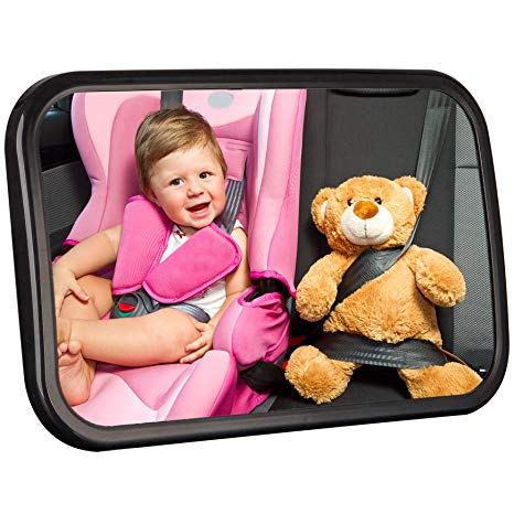Baby Mirror for Car, Safety Car Seat Mirror for Rear Facing Infant with Wide Clear View, Shatterproof, Crash Tested and Certified