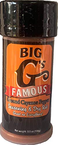 Ground Cayenne Pepper Seasoning and Dry Rub, Highest Quality Cayenne Pepper, Great on Everything! Grilling, Smoking, Roasting, Cooking, or Baking! By: Big G's Food Service