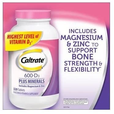 Caltrate 600 D3 Calcium and Vitamin D Supplement Tablet, 600 mg