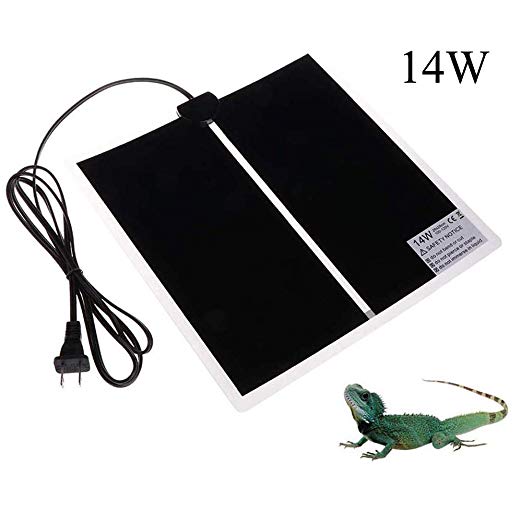 TESLUCK Reptile Heating Pad, 14W/ 20W Waterproof Reptile Heat Pad Under Tank Terrarium with Temperature Control, Safety Adjustable Reptile Heat Mat for Turtle, Tortoise, Snakes, Lizard
