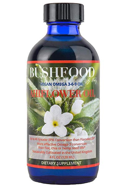 Ahiflower Omega 3 Oil (120 ml) - Vegan Plant Based Natural Omega 3 6 9 Oil - Supports Health & Wellness - 4 Times more effective than Flaxseed Oil - Gluten Free & Clean Tasting - No Fishy Burps