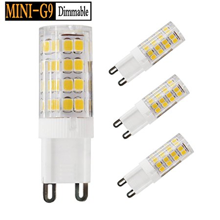Led G9 led light bulb (replace 50W halogen bulb) Dimmable120 volt warm white led light –pack of 4 (Warm White)