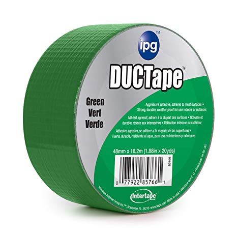 IPG JobSite DUCTape, Colored Duct Tape, 1.88" x 20 yd, Green  (Single Roll)