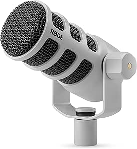 RØDE PodMic USB Dynamic Broadcast Microphone with XLR and USB Connectivity for Podcasting, Streaming and Content Creation (White)