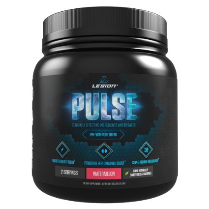 LEGION Pulse Best Natural Pre Workout Supplement for Women and Men - Powerful Nitric Oxide Pre Workout Effective Pre Workout for Weight Loss Top Pre Workout Energy Powder Watermelon 115lbs