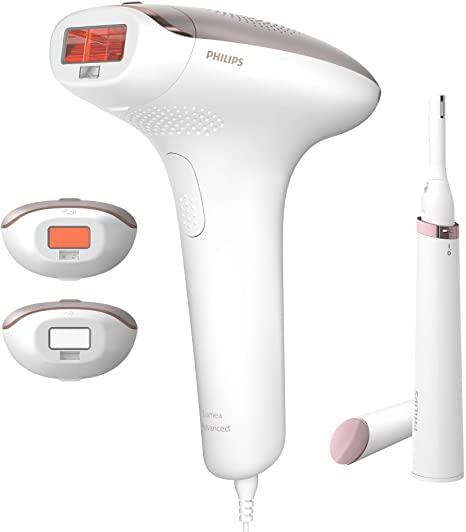 Philips Lumea Advanced IPL Hair Removal Device for Face and Body with 3 Attachments and Skin Tone Sensor, Includes Complimentary Compact Touch-Up Trimmer – BRI923/00