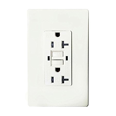 GFCI 20A 125V TR Wall Outlet. SECKATECH Tamper-Resistant | Weather-Resistant | Automatically Tests Standard Wall Socket. White Commercial Grade Receptacle with 2 Free Wall plates(UL Listed) 1PACK
