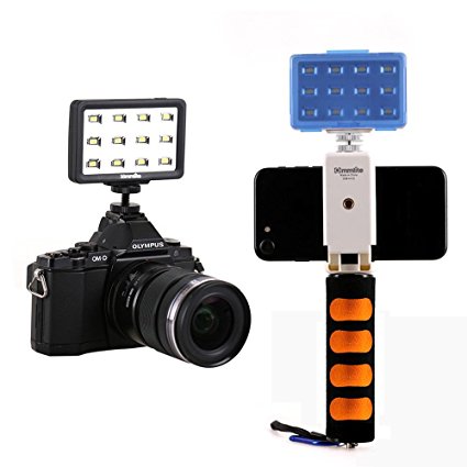 LED Video Light Commlite CM-PL12B II High CRI&gt;95 Super bright Portable Multi-functional Mini Video Light for Smartphone Iphone 6,6S,7,7 Plus,Huawei,Samsung, Sony Camera A7SII,Sony A7RII(Black)