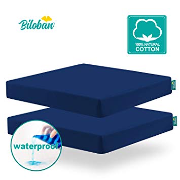 Square Pack N Play Fitted Sheets (for Square Play Yard), Perfect for Joovy New Room2 / Graco Pack N Play TotBloc Portable Playard, 2 Pack, Ultra Soft Cotton, Fitted Playpen sheet, Navy Blue,Waterproof