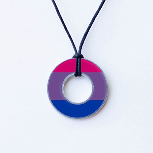 Bisexual Pride Resin Coated Washer Necklace
