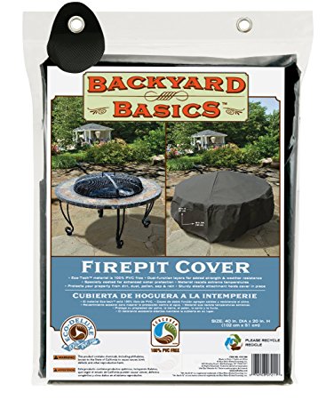 Backyard Basics Premium Round Fire Pit Cover, 40" x 20"
