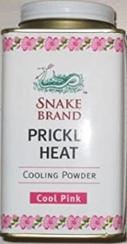 Snake Brand Prickly Heat Cooling Powder 1 Can (Cool Pink, 140g)