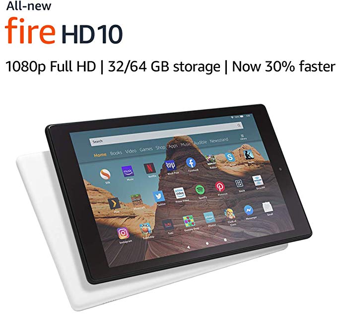 All-New Fire HD 10 Tablet (10.1" 1080p full HD display, 64 GB) – Black