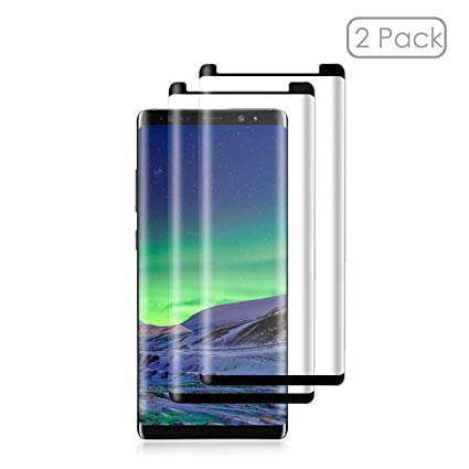 [2 Pack] Galaxy Note8 Black Screen Protector [9H Hardness][Anti-Scratch][Anti-Bubble][3D Curved][High Definition][Ultra Clear]Tempered BBInfinite Glass Screen Protector Compatible Samsung Galaxy Note8