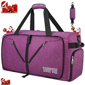 SUNPOW 85L Travel Duffle Bag, Packable Large Weekender Bag with Shoe Compartment For Men Women, Lightweight Luggage Duffel Bags