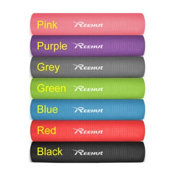 Reehut All-Purpose 1/4-Inch Extra Thick High Density Eco Friendly PVC Non-Slip Exercise Yoga Mat with Carrying Straps Portable for Leisure Sports